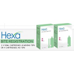 Hexa Bite Registration 50ml, Super Fast Set, German Made, 2 Cartridges+4 Mixing Tips - HB-0003