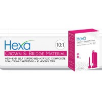 Hexa Temp Crown & Bridge Material 10:1 Ratio 50ml, German Made, 1 Cartridge+10 Mixing Tips, A1 - HT-0001