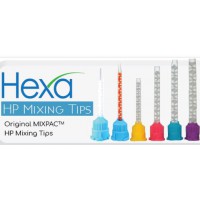 Hexa Acrylic HP Style Mixing Tips - 1:1 / 2:1, Blue/Clear, Size C&B (3.2mm) - 25 TIPS